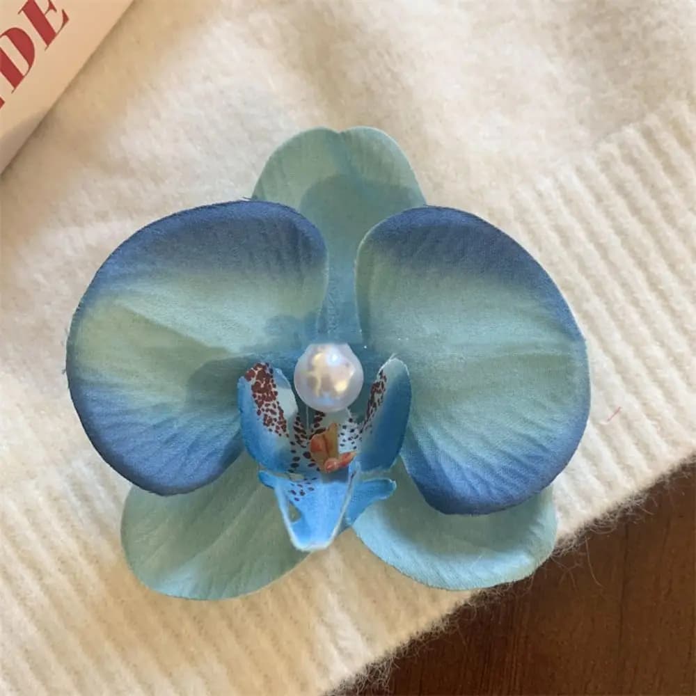 Hair Accessories Flower Hair Clip Pink Orchid Headdress Orchid Hairpin Hair Ornament Side Barrettes Bohemia Barrettes Bridal