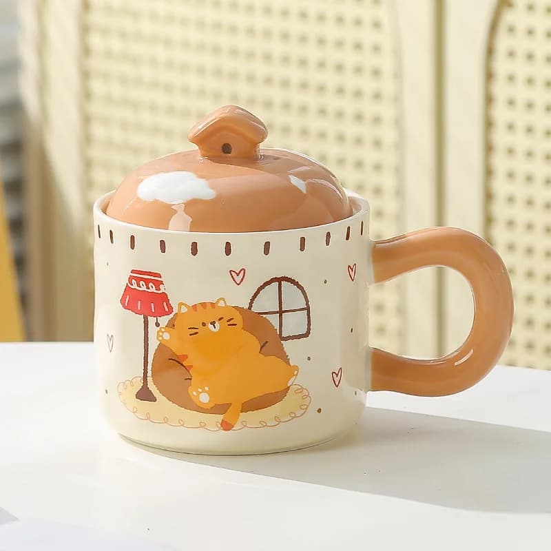 Cartoon Mug Ceramic Cup Cute Couple Water Cup Funny Mugs Coffee Cups Drinkware Original Breakfast Cups Personalized Gift Tea Bar