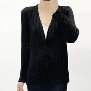 Pleated Long Sleeve Blazer Cardigan