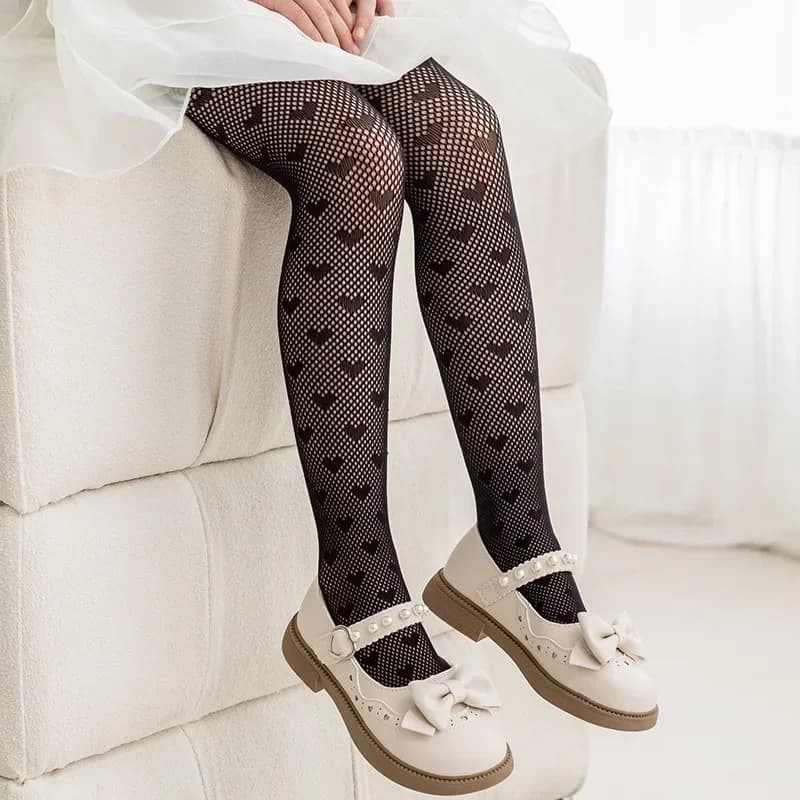 Kids Dance Tights Black White Pantyhose
