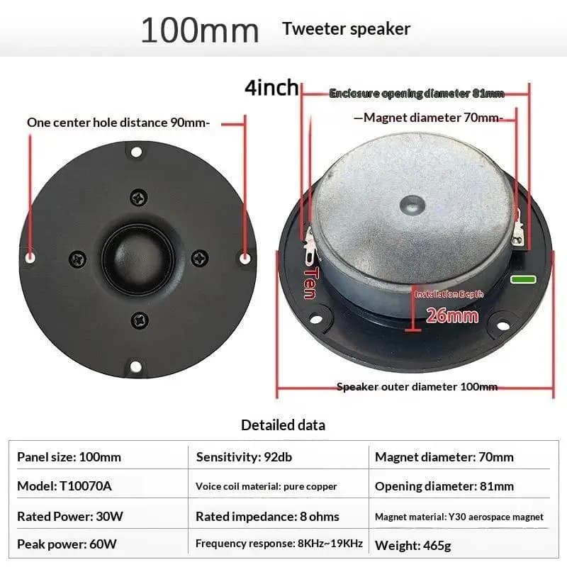 4 Inch Silk Dome Tweeter Speaker