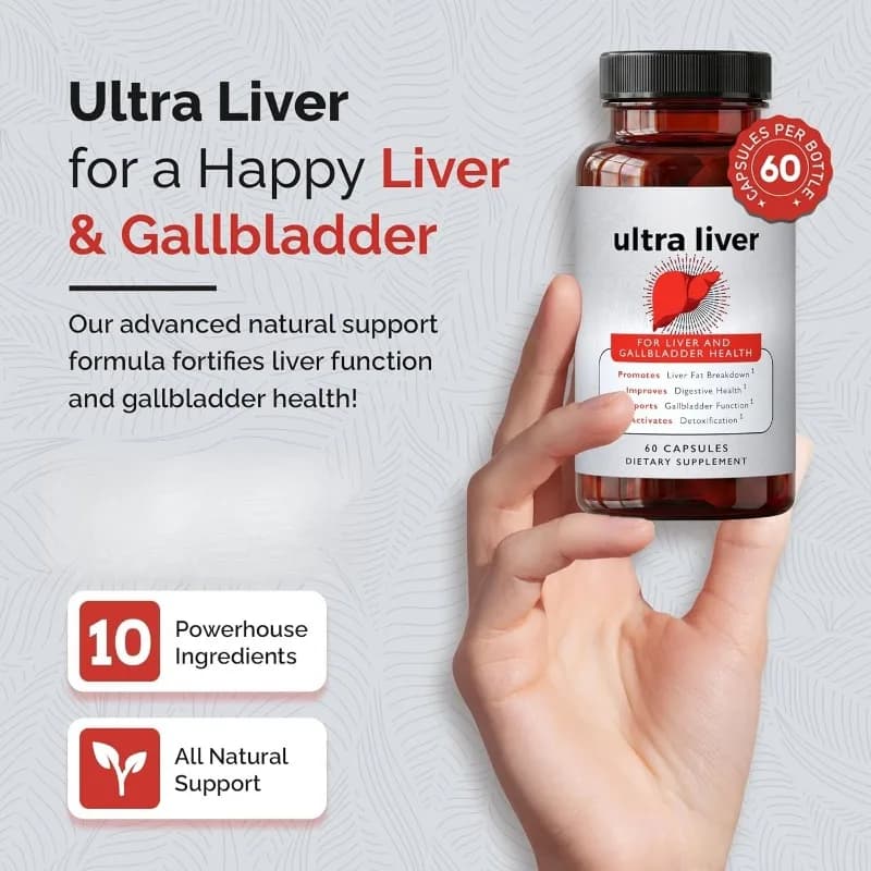 Ultra Liver Supplement with Milk Thistle & Dandelion Root Extract Rich in Antioxidants Promote Natural Detoxification 60Capsules