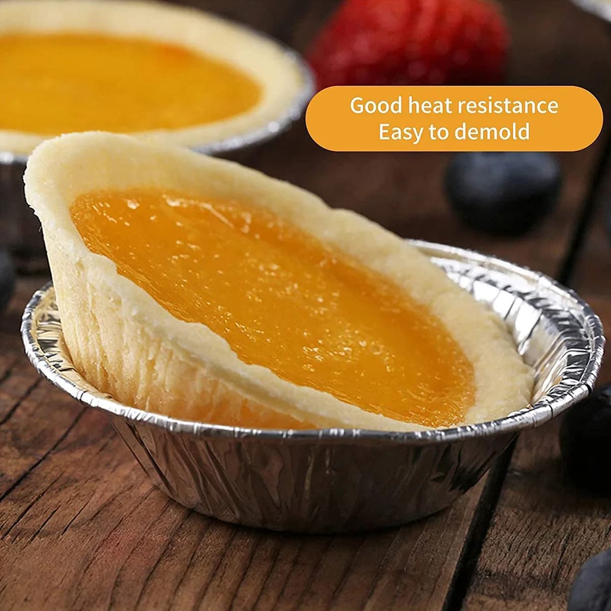 Disposable Aluminum Foil Egg Tart Molds, 100-Pack