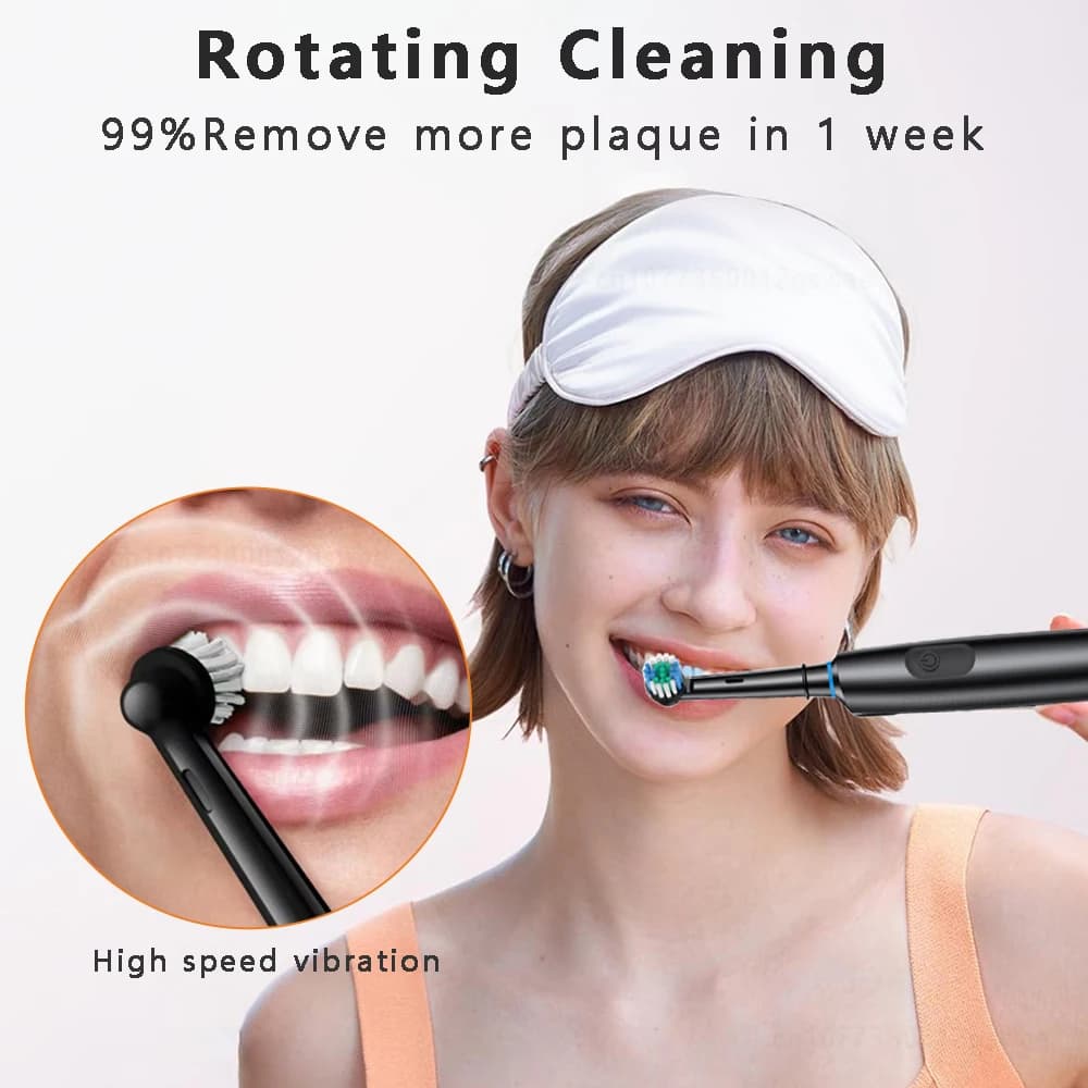 Electric Rotary Toothbrush with Timer and Heads