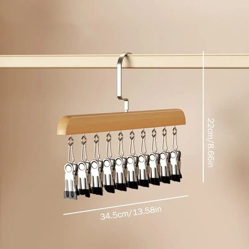 Closet Organizer With 10/12 Clips, Space Saving Hanging Closet Organizer, Space-Saving Hat Scarf Clothespins