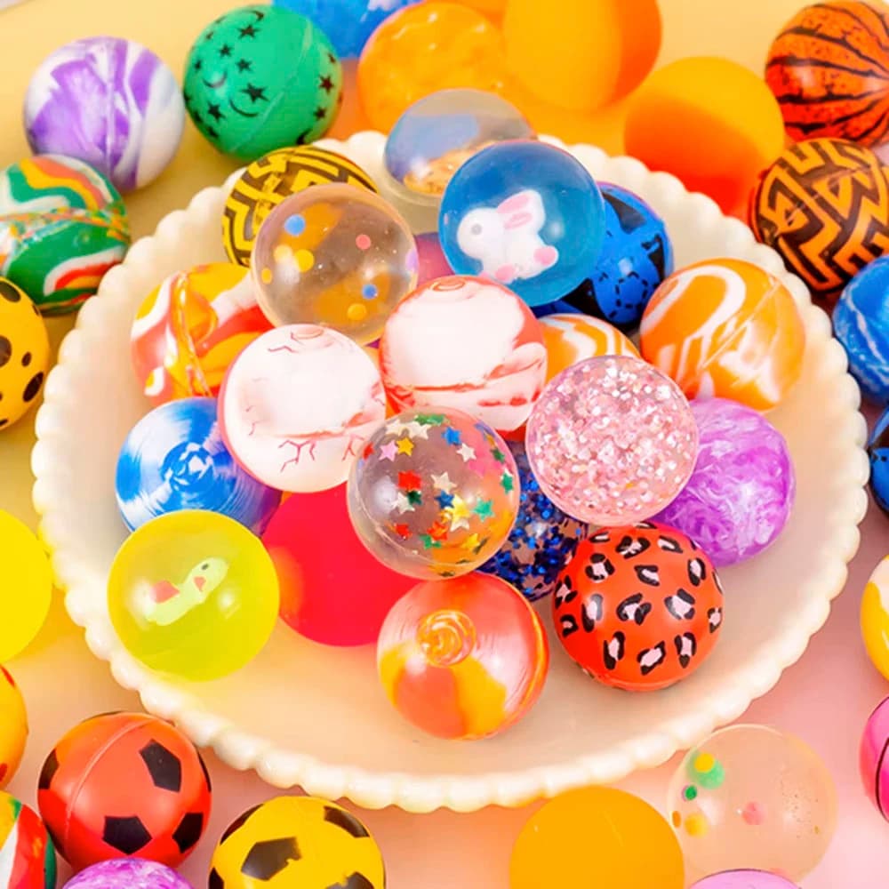 10-50Pcs Bouncy Ball Toys Kid Birthday Party Favors Gifts for Guests Rubber Bouncing Ball Pinata Goody Bag Fill Prizes