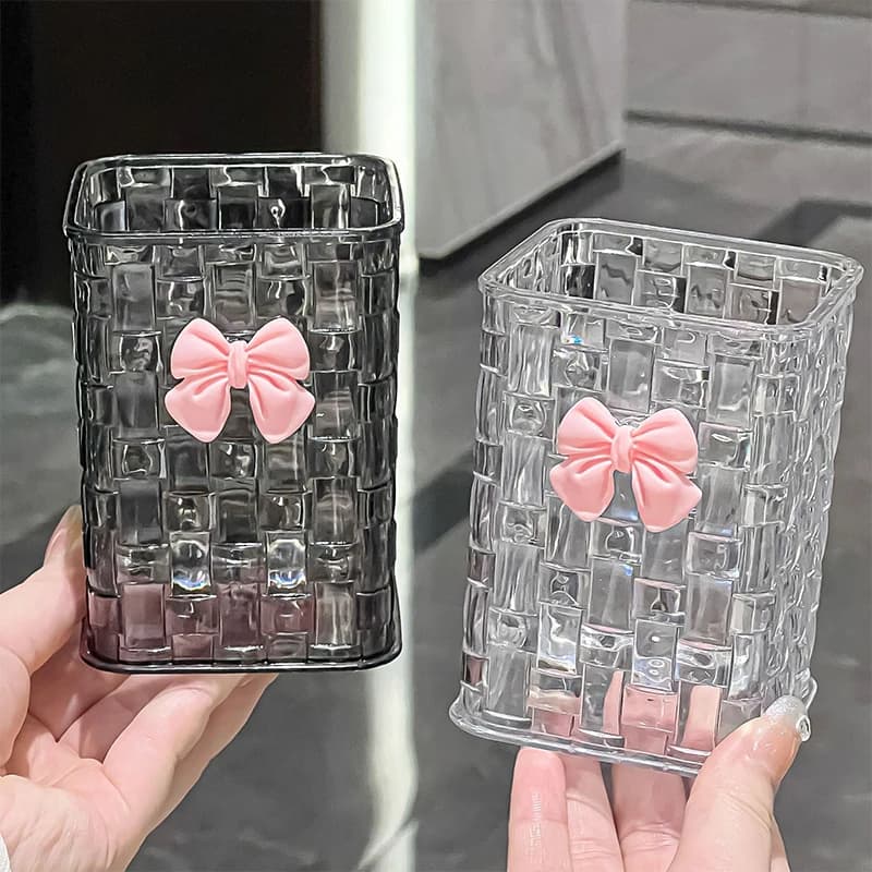 Desktop Pen Holder With Bow Decoration