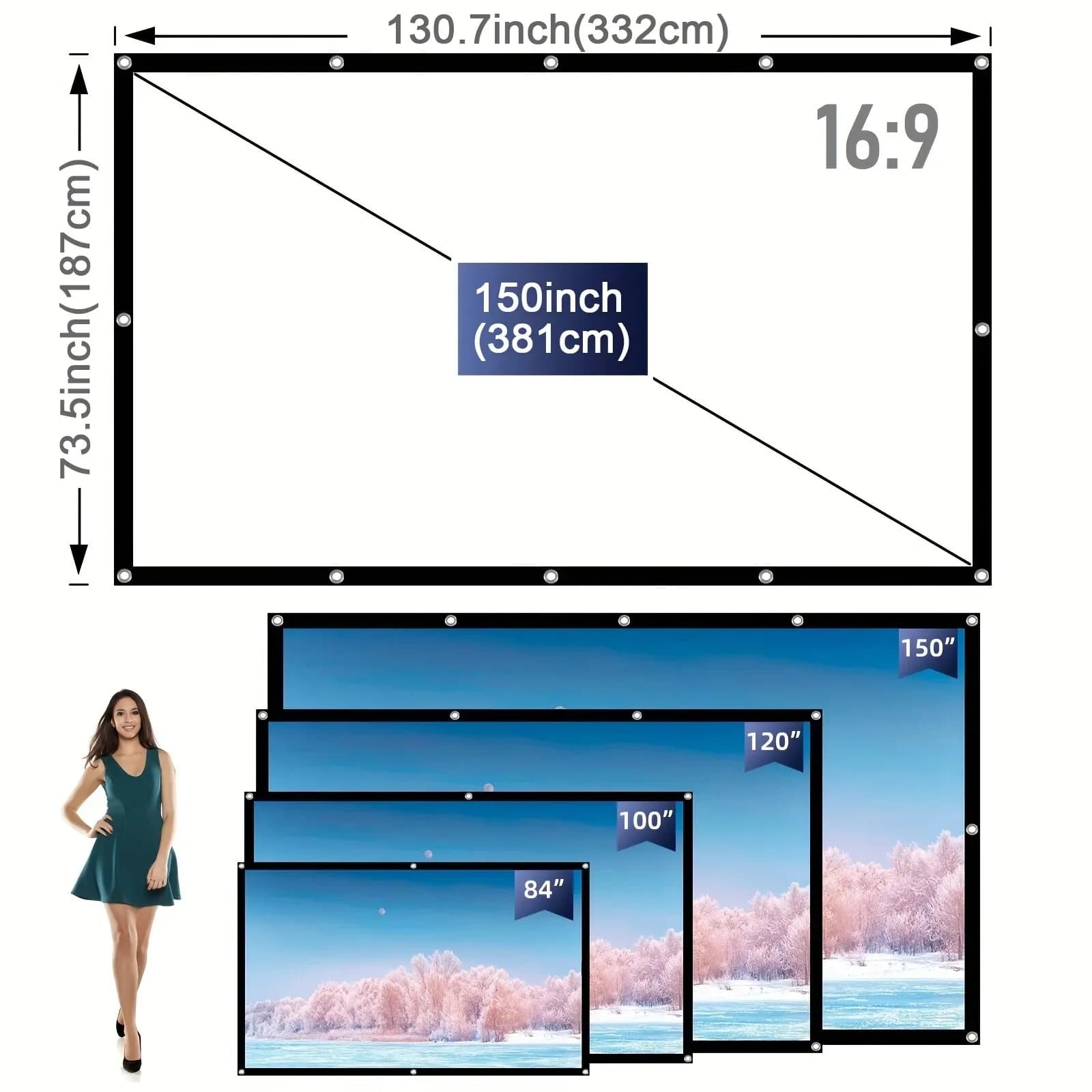 Portable Wrinkle-Free Projector Screen