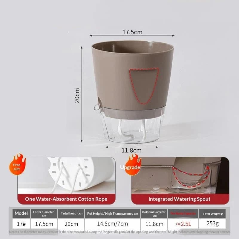 Self-Watering Plant Pot with Water Level Indicator