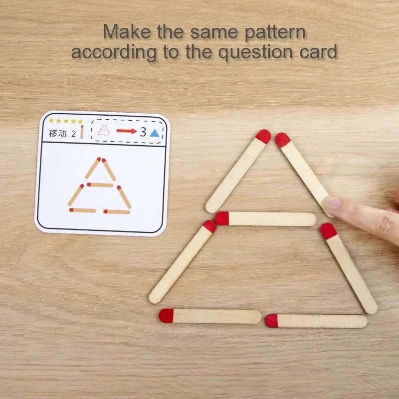 Wooden Matchstick Logic Puzzle Game
