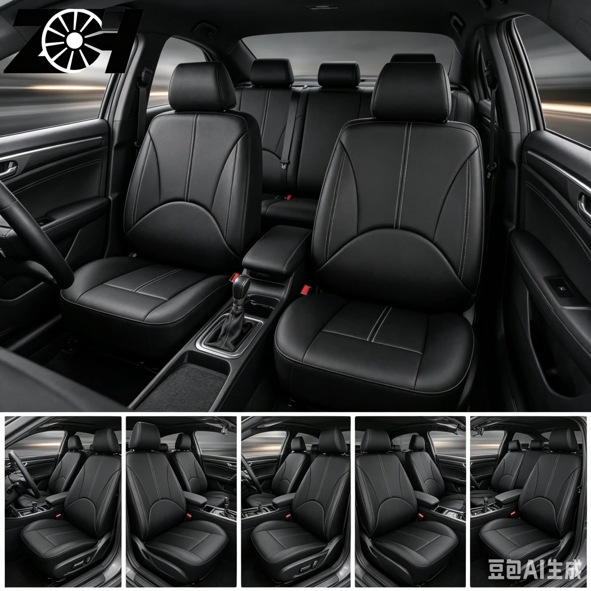 Universal Car Seat Cover 5 Seat Leather Full Seat Covers for Sedans SUV Auto Black Color
