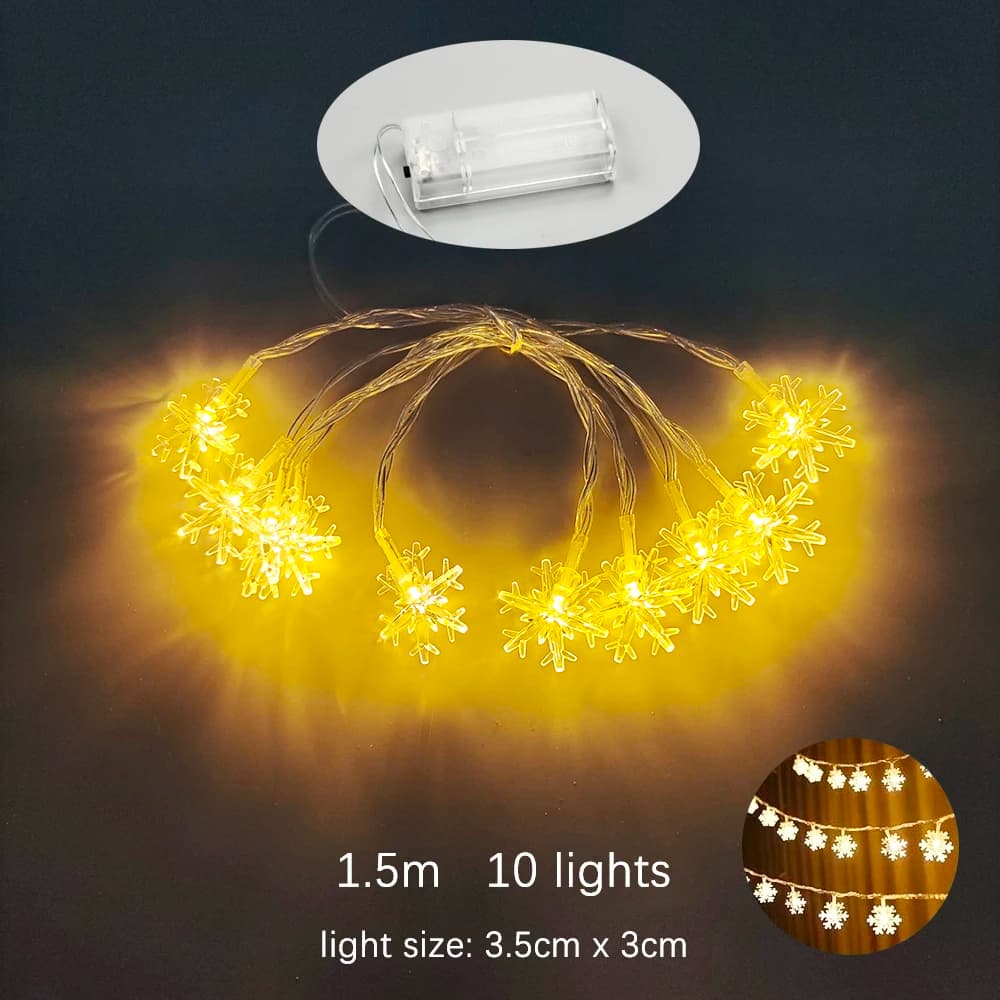 Christmas Led String Lights Santa Snowflake Garland