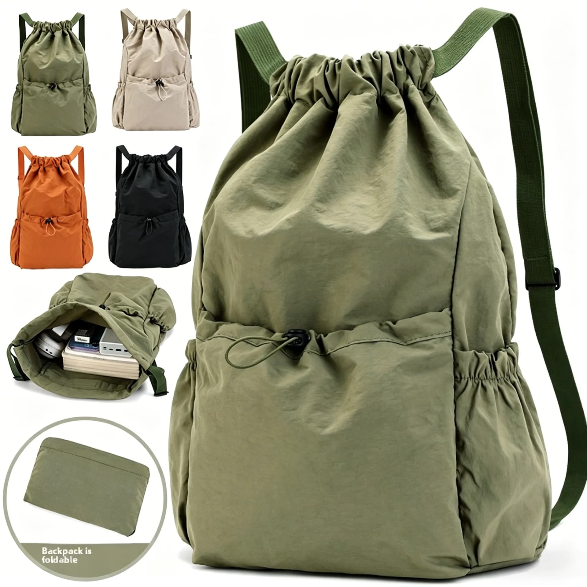 Lightweight Waterproof Drawstring Backpack