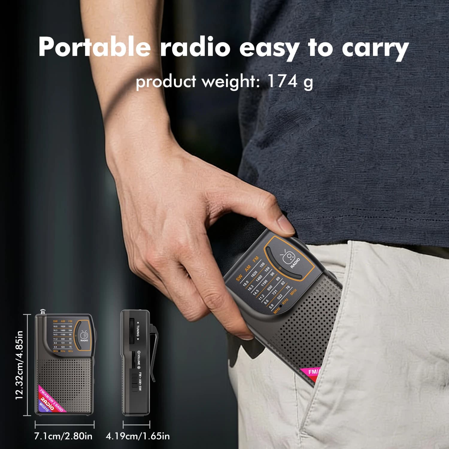 Portable AM/FM/SW Radio with Big Speaker