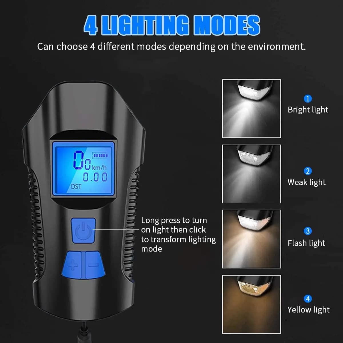 Bike Light Set with Horn and Speedometer