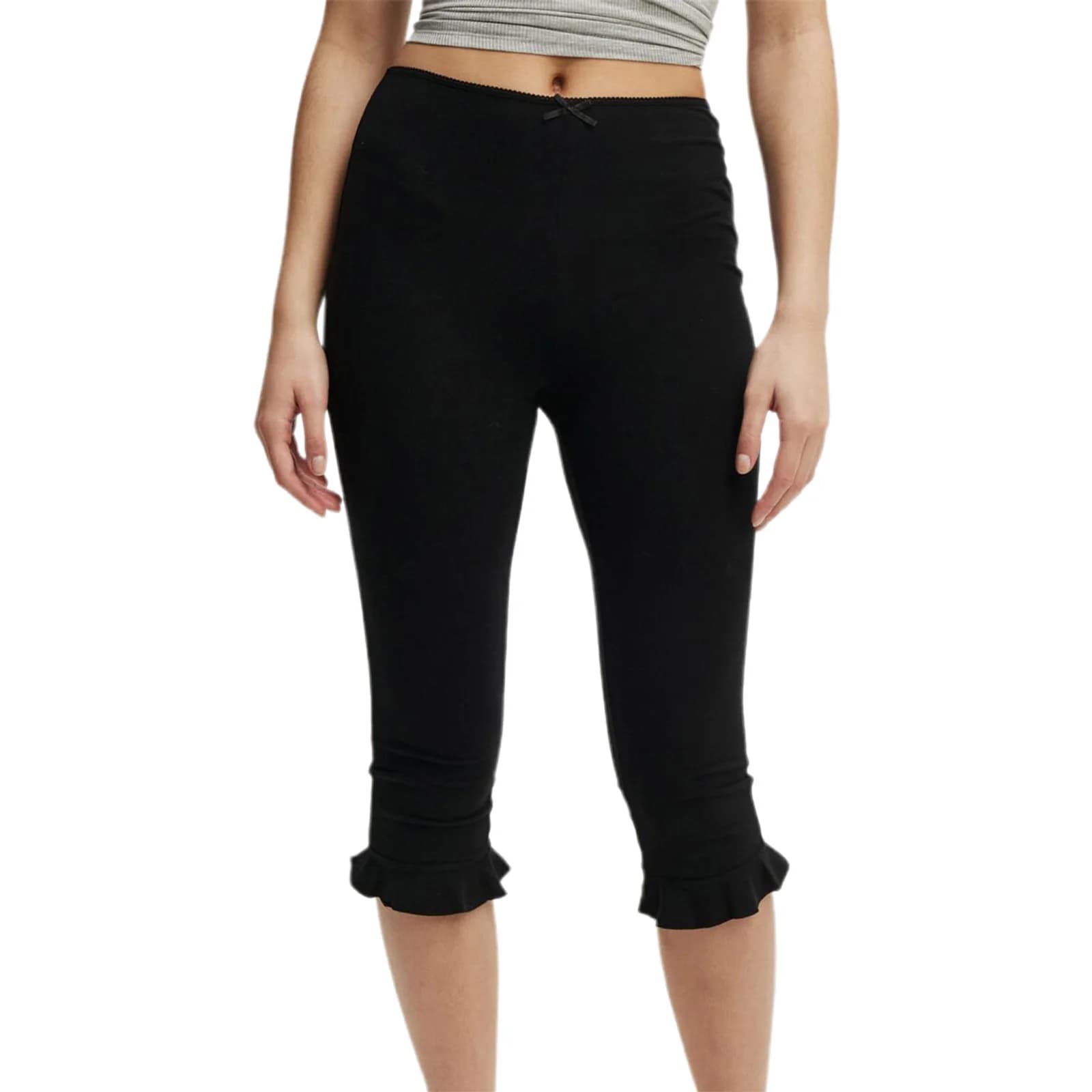 Women's Flared Capris Pants with Bow Tie Detail