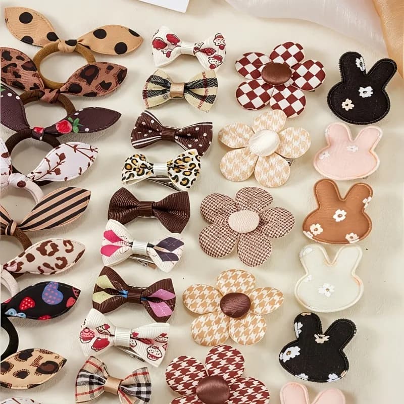 Leopard Print Hair Clips Set, 126 Pieces