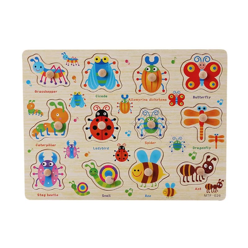 Wooden Peg Puzzles for Toddlers