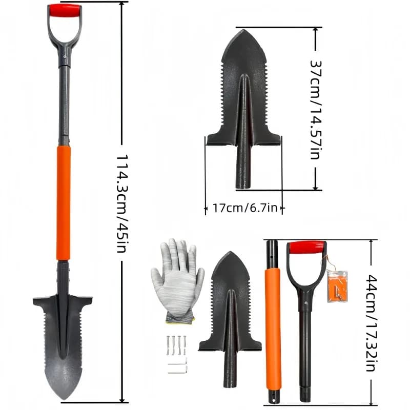 Stainless Steel Garden Spade with Removable Handle