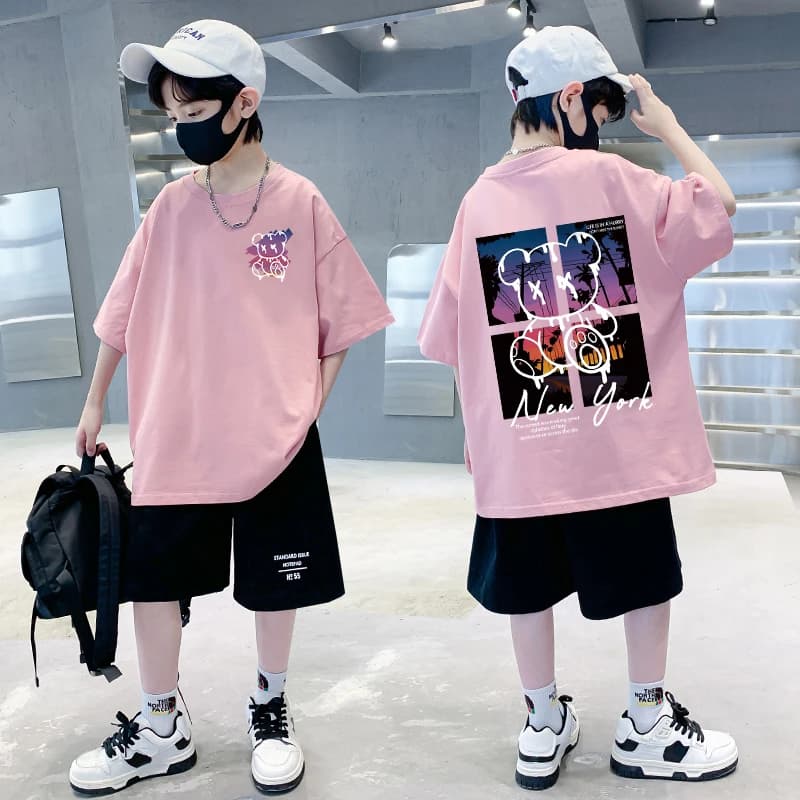 Korean Summer Cotton Graphic T-Shirt For Kids