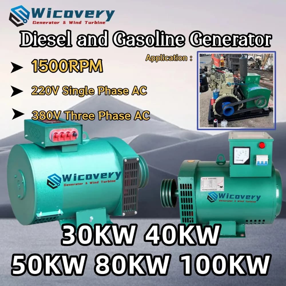 High Power 30KW 50KW Full Copper 380V 3Phase Alternator Generator For Home Construction Site You Can Use With Diesel Generator