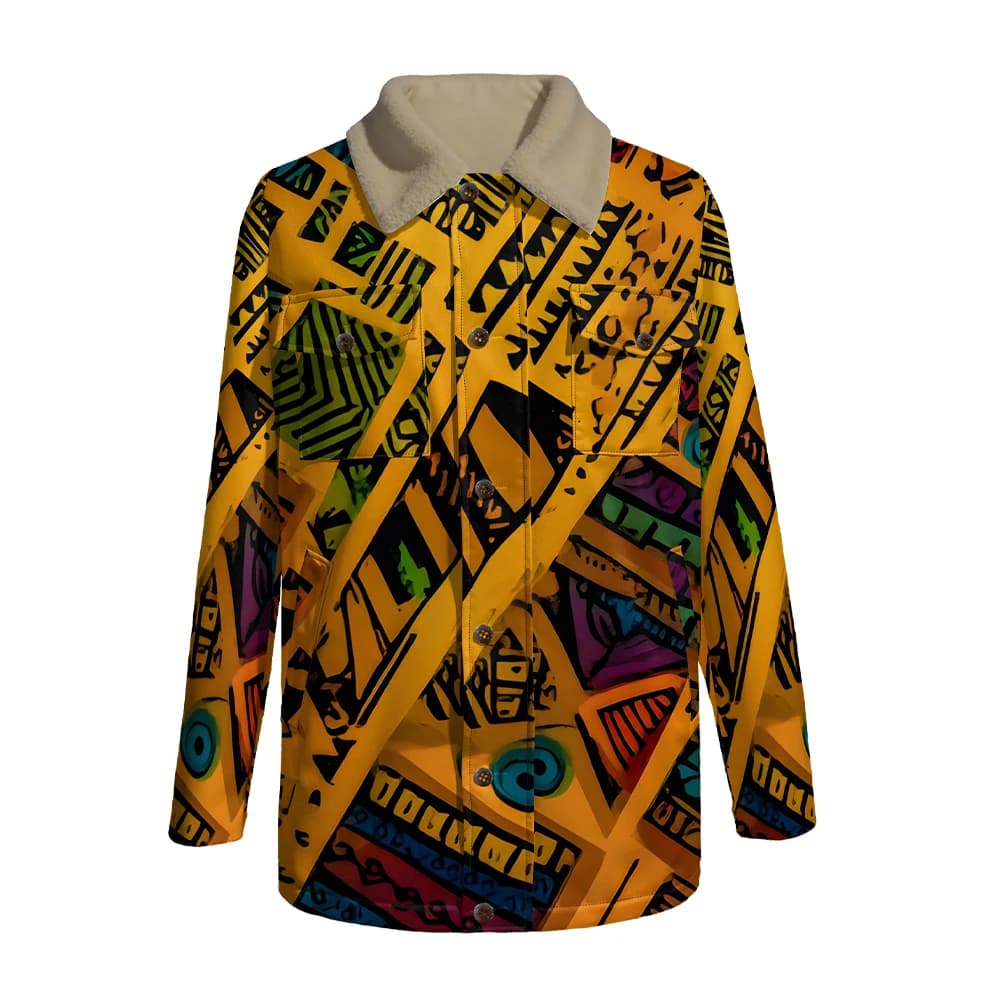 Retro Geometric Parka Jacket