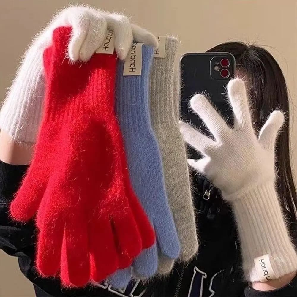 Women's Winter Wool Knit Gloves