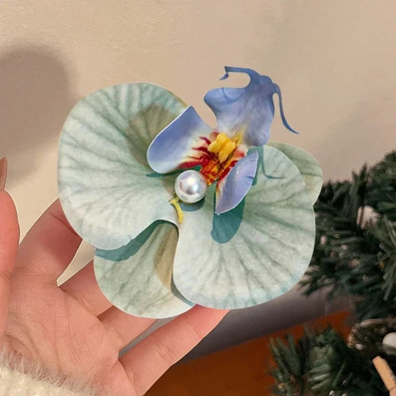 Pink Orchid Flower Hair Clip