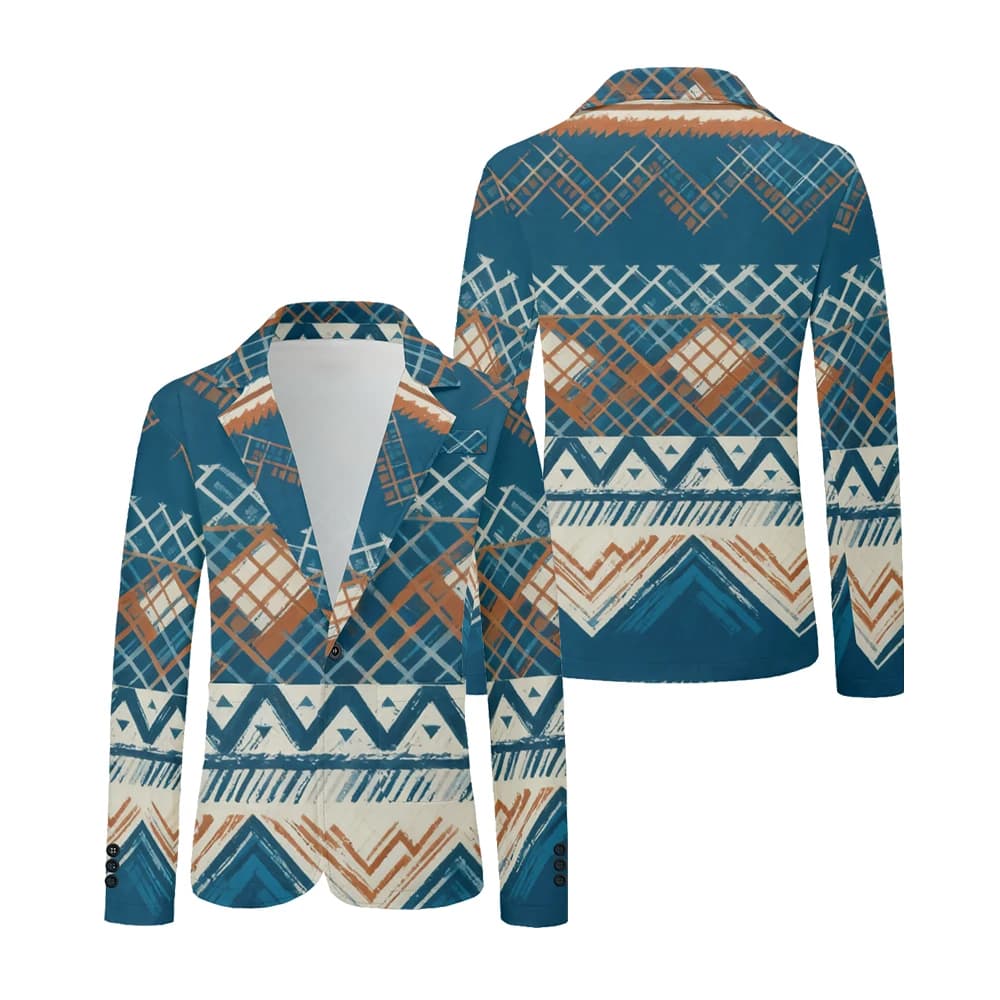 Men's Geometric Print Oversized Blazer