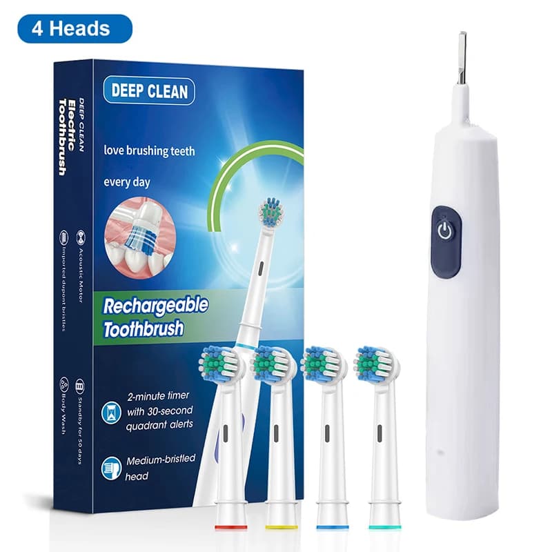 Electric Rotary Toothbrush With Eight Brush Heads