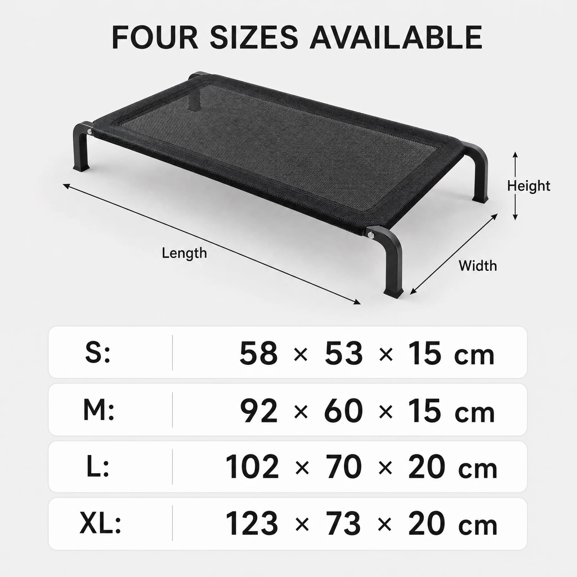 Elevated Dog Bed with Chew-Proof Steel Frame