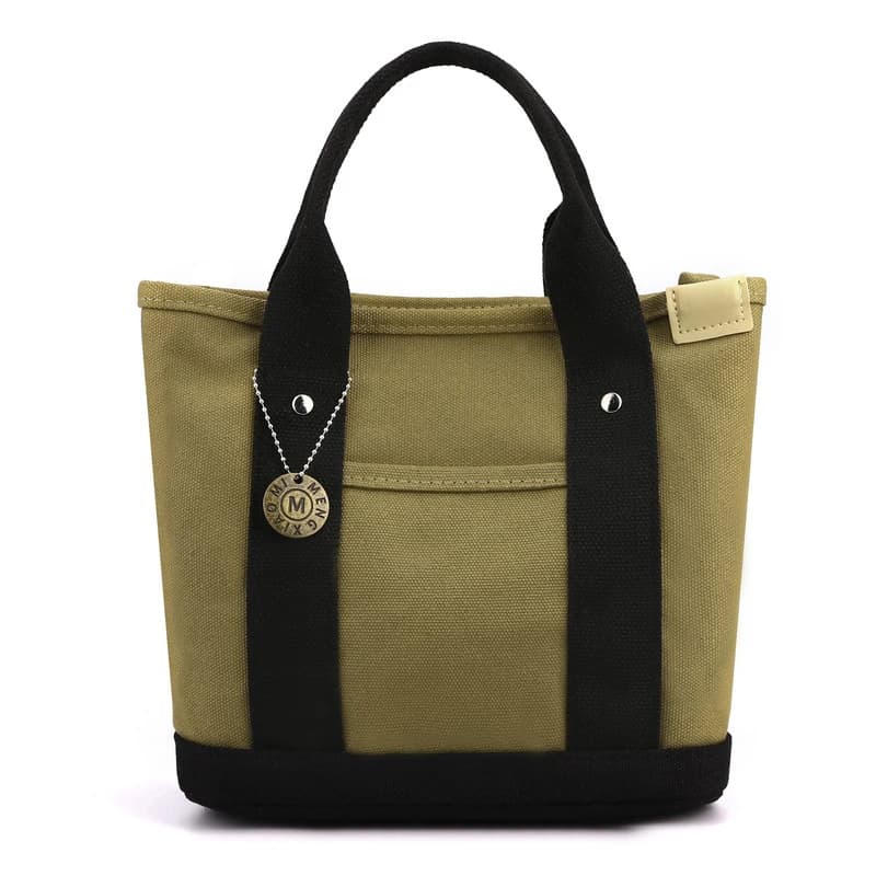 Canvas Lunch Tote Bag with Multiple Compartments