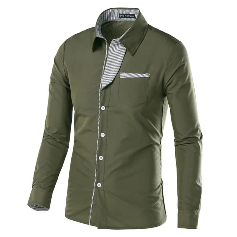 Men's Slim-Fit Long Sleeve Business Shirt