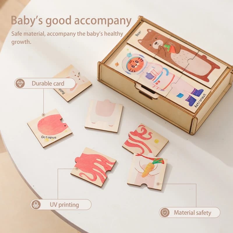 Wooden Animal Puzzle Board Game 48 Piece
