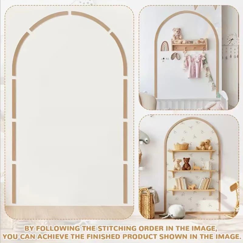 Kids Room Nursery Decor Rustic Wood Wall Arch Diy Unfinished Wooden Frame Scalloped Crafts Trim Accent Furniture Molding