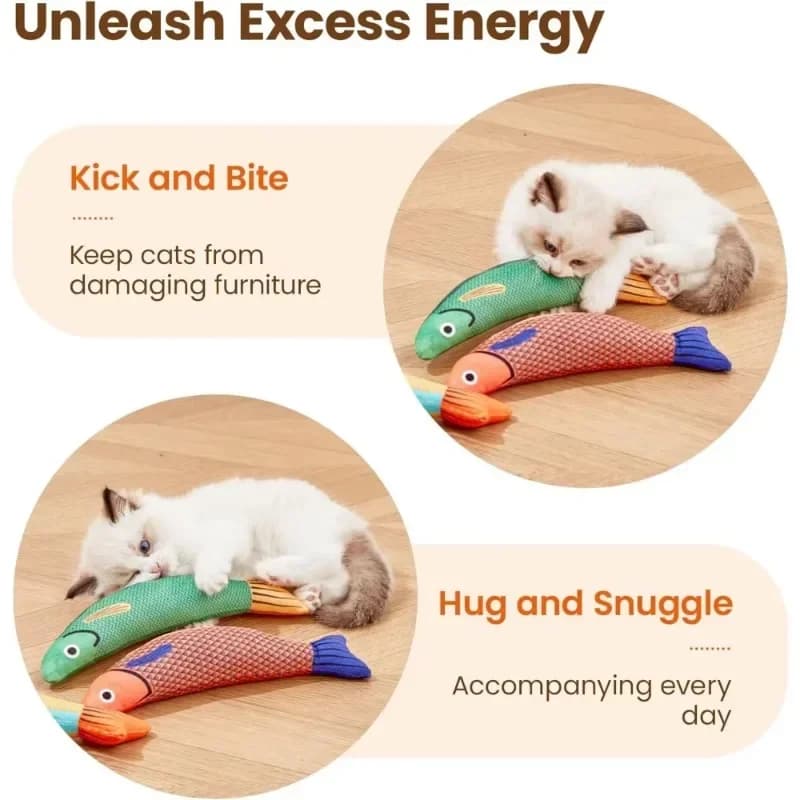 Catnip Fish Crinkle Kicker Cat Toy