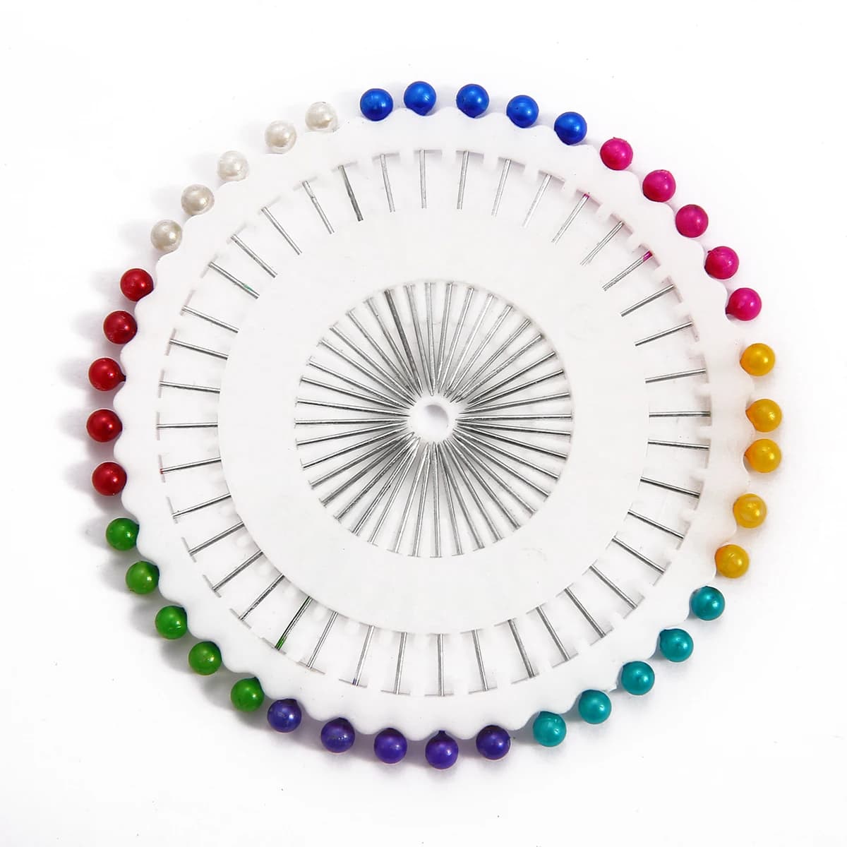 Colored Round Bead Sewing Pins Set