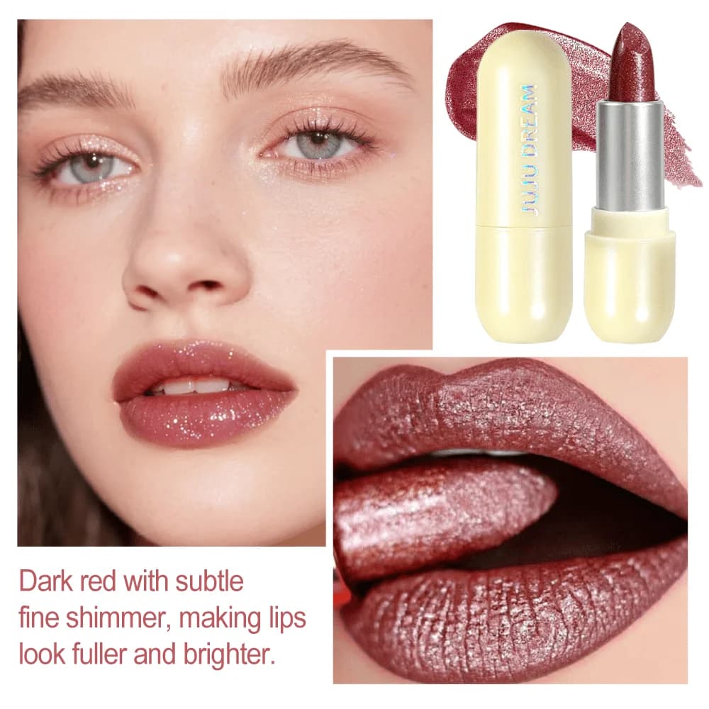 Metallic Burgundy Glitter Lipstick