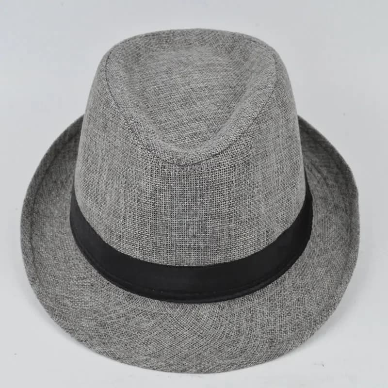 Men's Fedora Hat Cotton Linen Blend