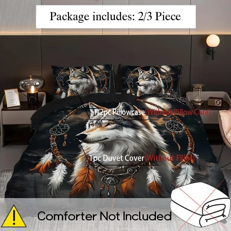 [Elegant Bedding Set] 3D Handsome and Elegant 2pcs/3pcs Duvet Cover Set, 1 Duvet Cover + 1pc/2pcs Pillowcase