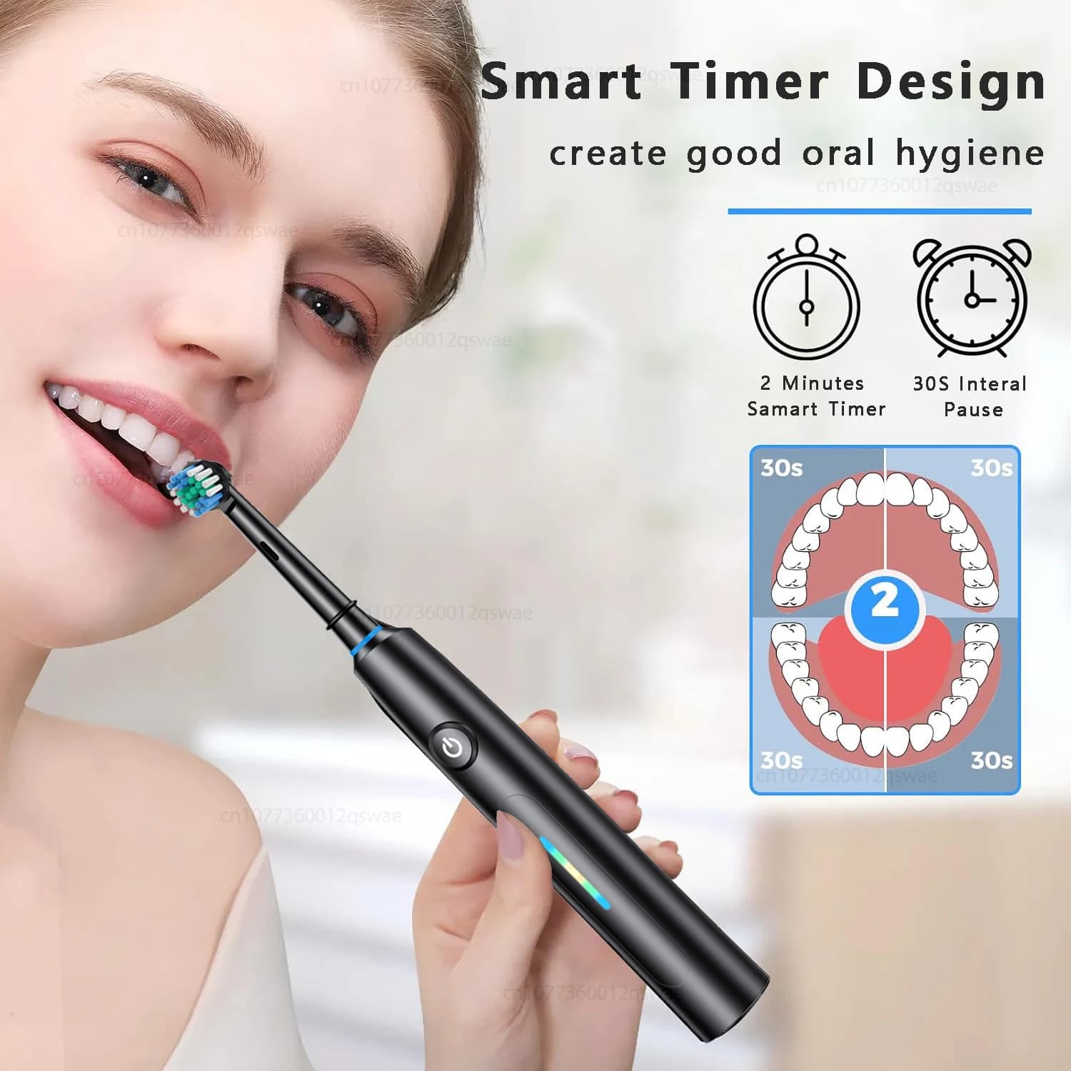Electric Toothbrush 5 Modes Waterproof Rotary