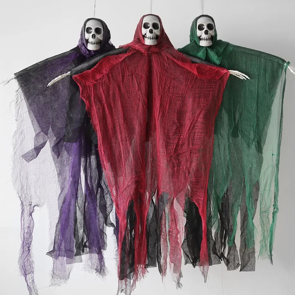 Halloween Tattered Gauze Skeleton Ghost Decoration