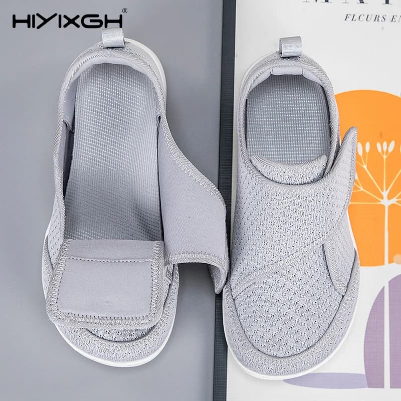 Open Shoes for Elderly Adjustable Diabetic Shoes Swollen Foot Fat Wide Hallux Valgus Bunion Orthopedics Thumb Eversion Men Women