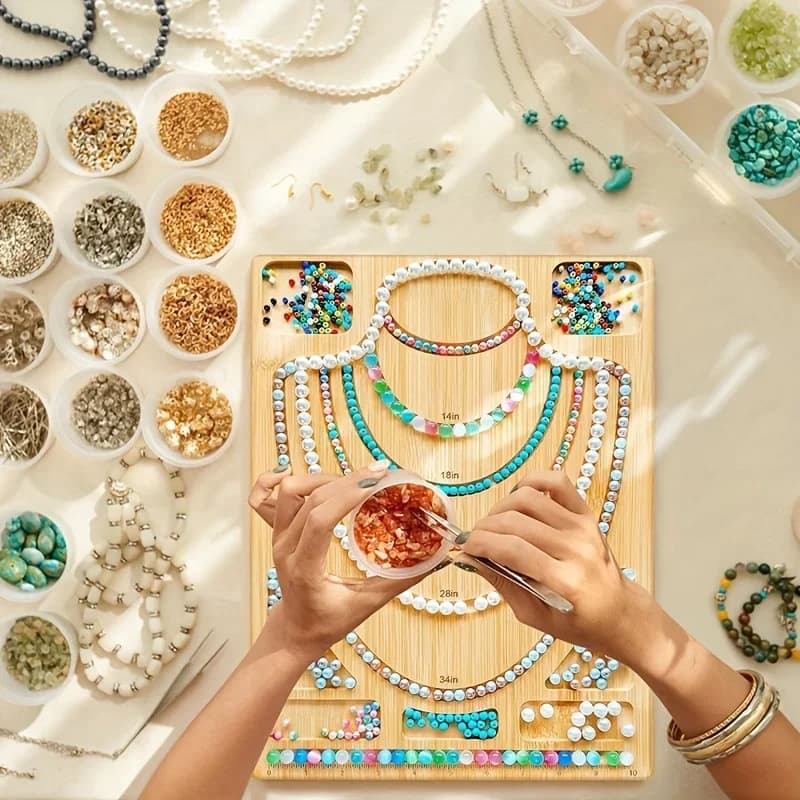 Bamboo Bead Design Board With Display Tray