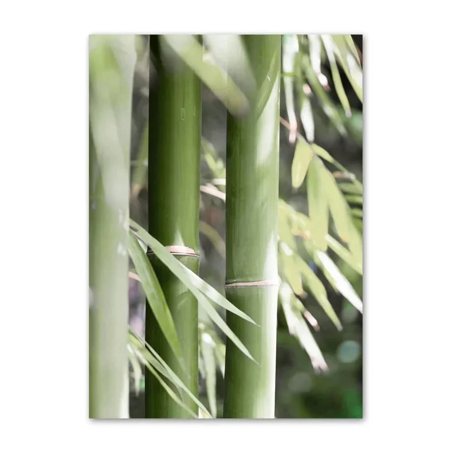 Frameless Green Leaf Landscape Canvas Painting