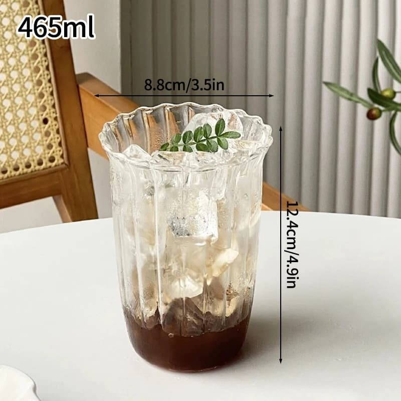 Ribbed Glass Drinking Cups