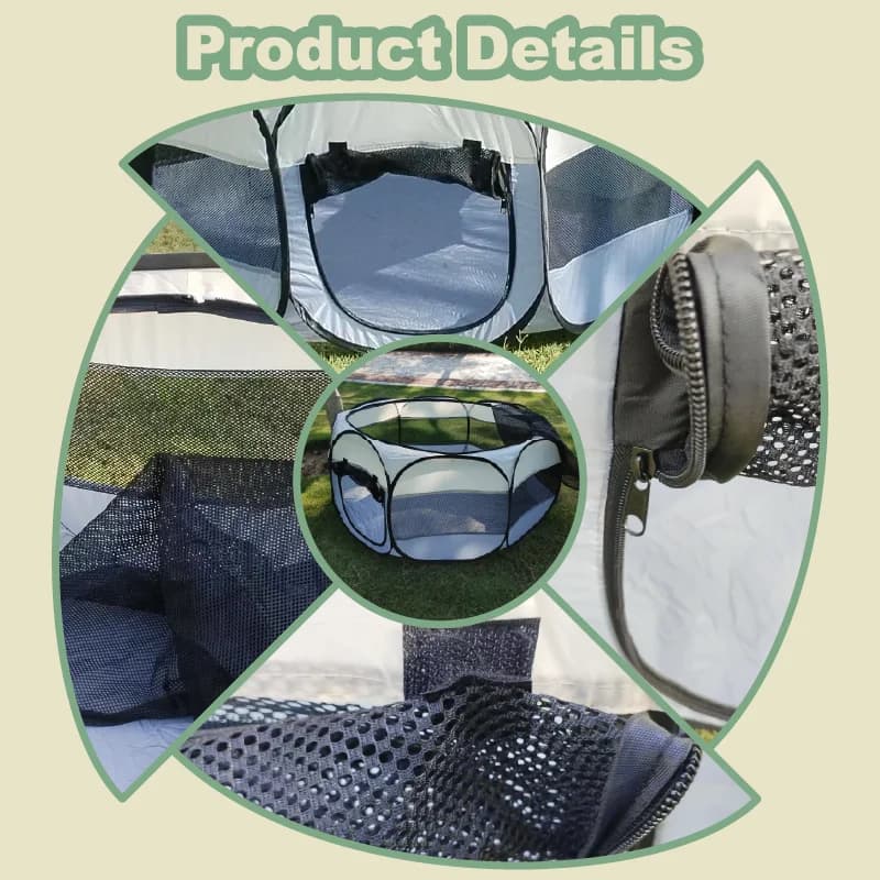 Foldable Portable Small Animal Playpen With Cover