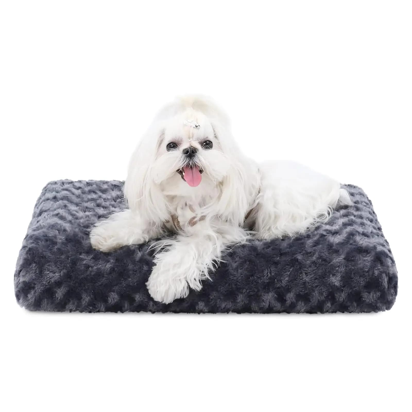 Washable Plush Dog Bed with Anti-Slip Bottom