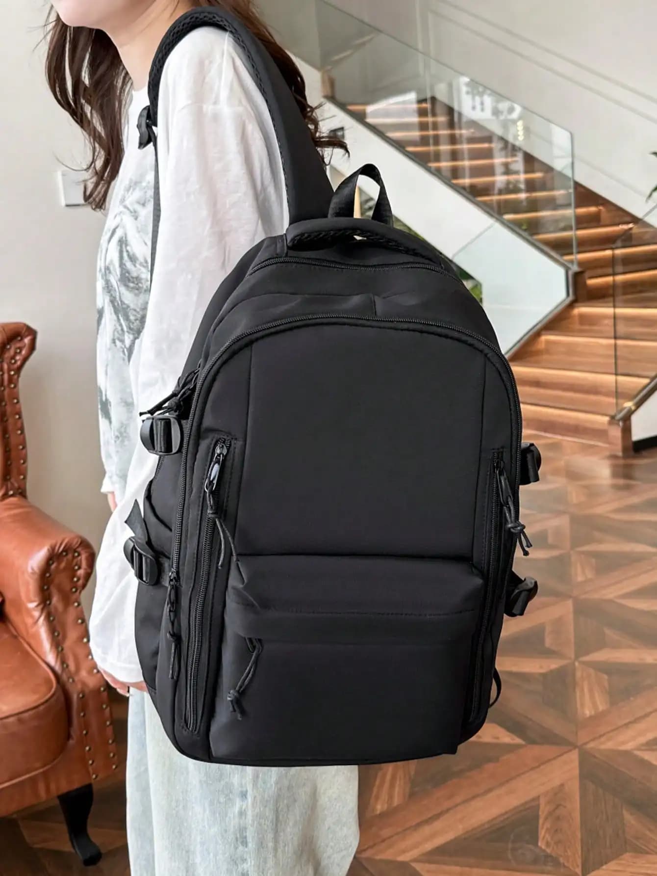 Lightweight Nylon Backpack with Laptop Compartment