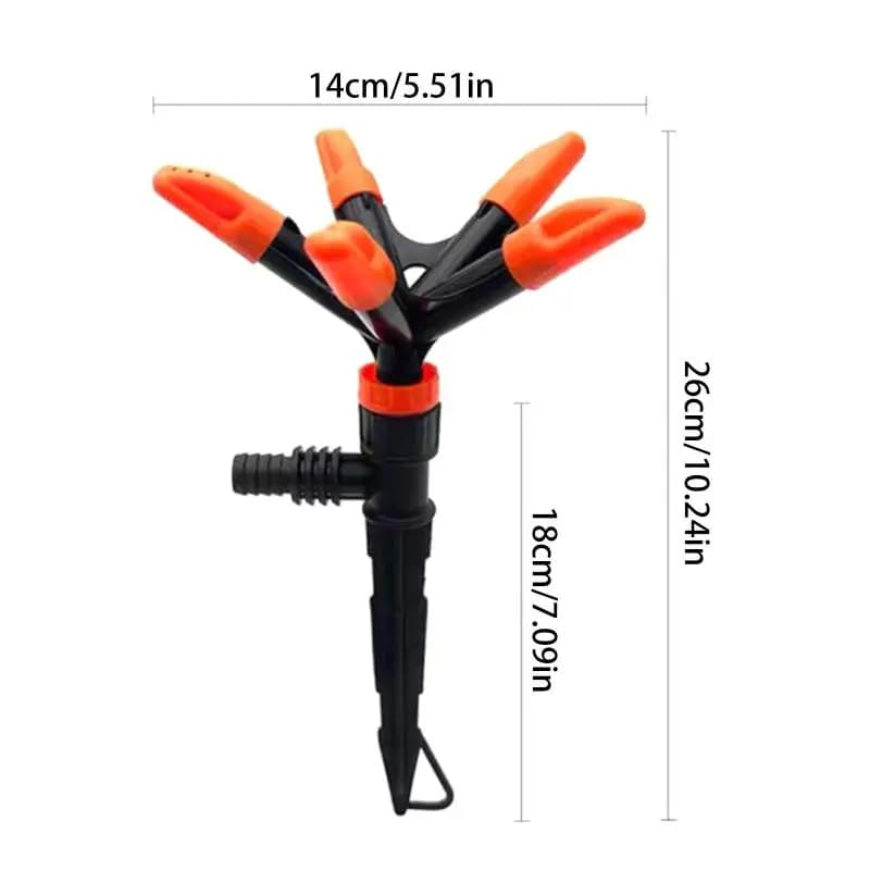 Garden 360 Degrees Rotary Water Sprinkler Automatic Lawn Irrigation for Plants Vegetable Field Easy Use
